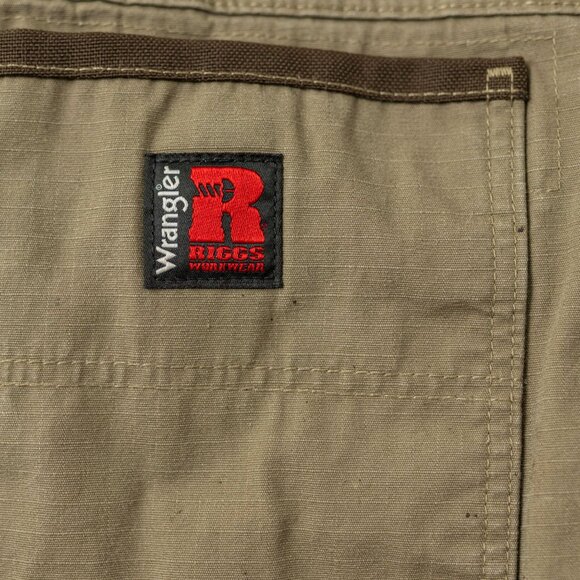 Wrangler Riggs Workwear Flannel Lined Pant Khaki Carpenter Mens Size 44x30 - Picture 5 of 6